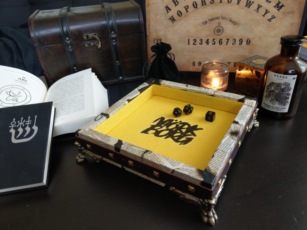 mork borg themed dice tray